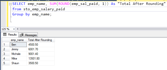 SQL ROUND group by