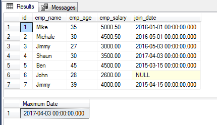 SQL SUM DATE