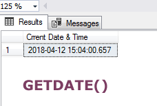 SQL GETDATE