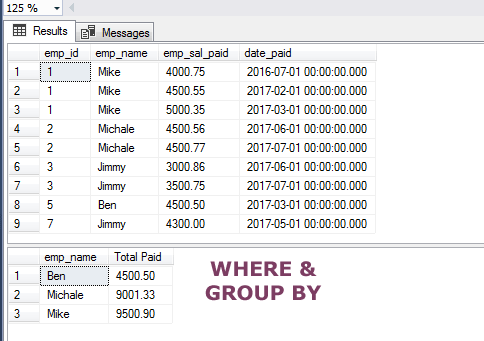 SQL WHERE GROUP
