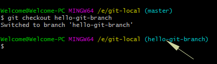 Git change branch local