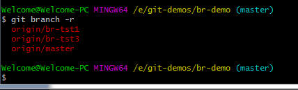 Git list branches remote