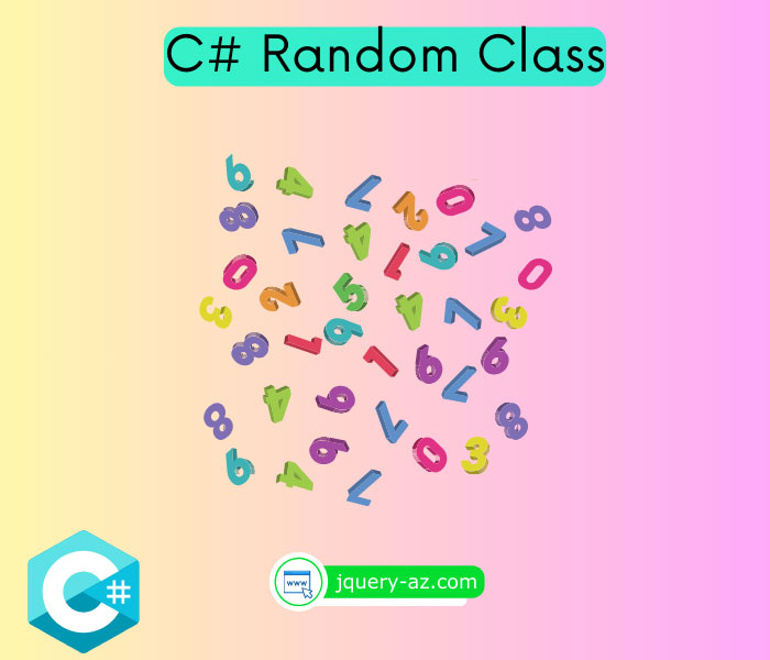 C# Random Class visual with C# logo and some random image