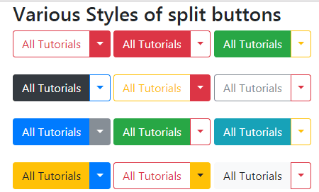 split buttons multiple