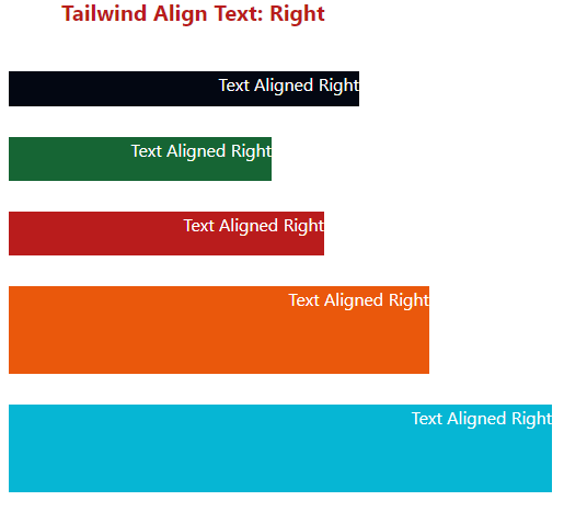 tailwind-text-right